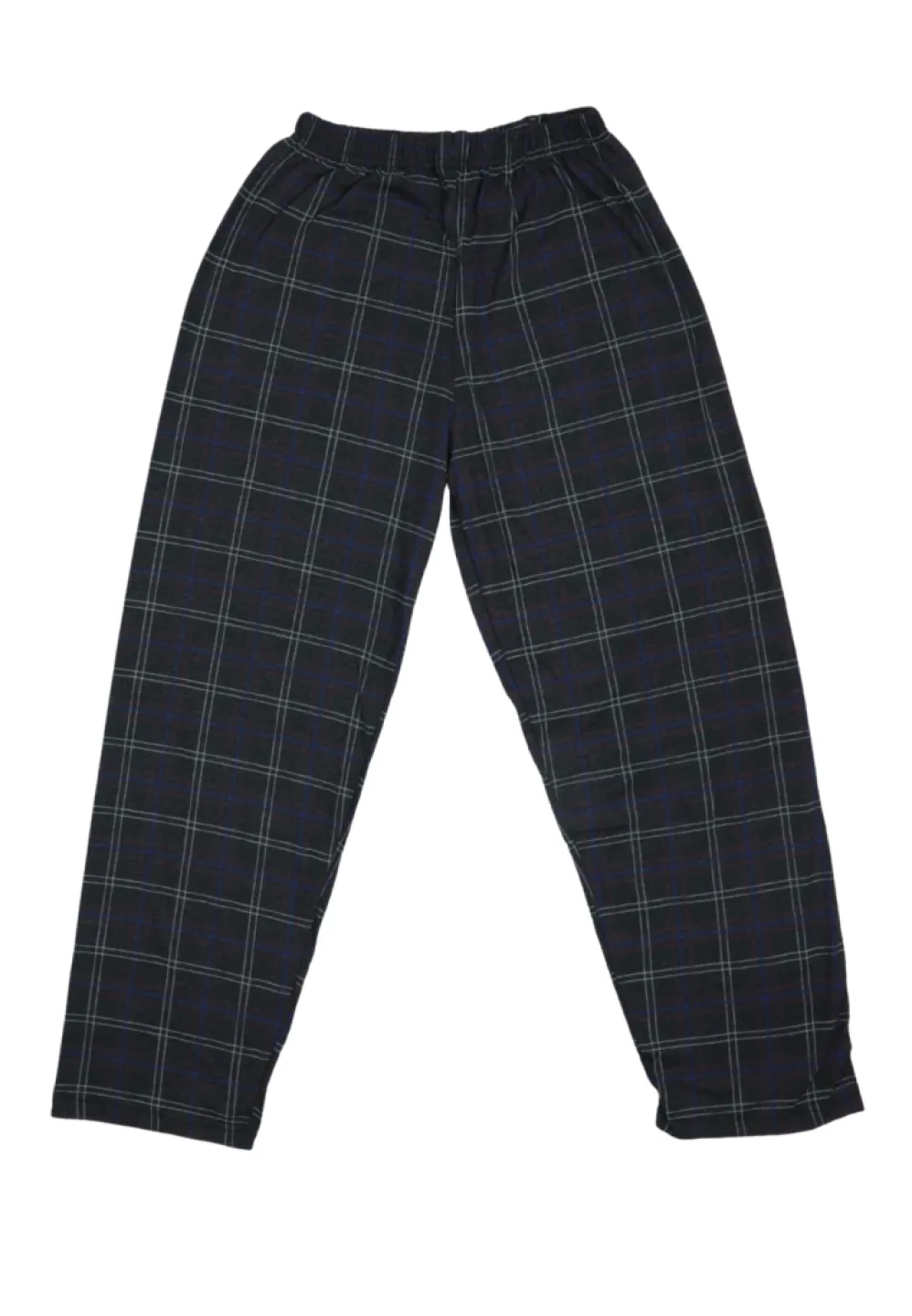 Pantaloni lungi de pijama bărbătești cu elastic în talie, imprimeu negru cu dungi colorate - 1