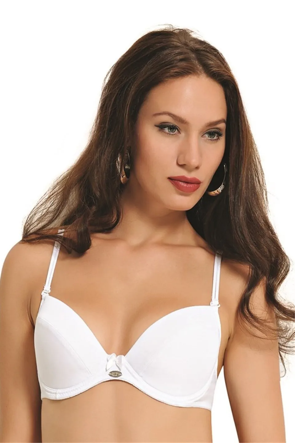 Sutien damă cu efect push-up, culoare alb - 1