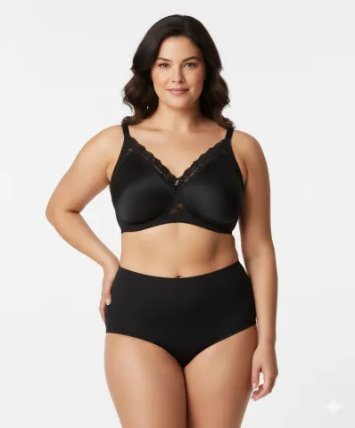 Sutien damă minimizer fără balene și cupe moi, culoare negru