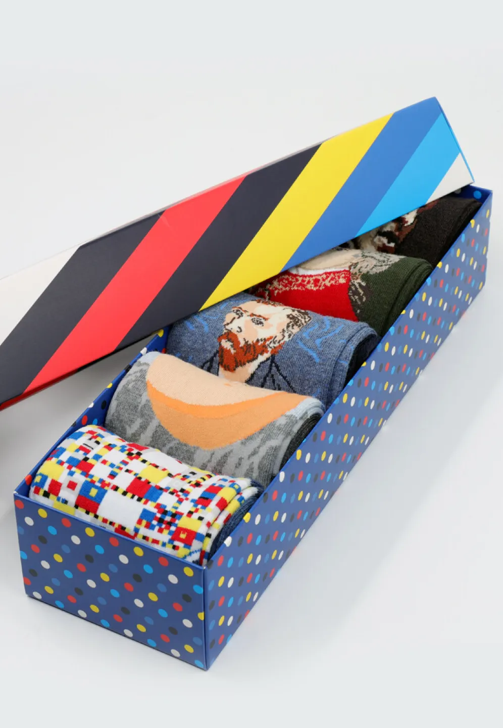 Set 5 Perechi Șosete Damă Serena – Multicolore, cu Imprimeuri Vesele, în Cutie Cadou - 1