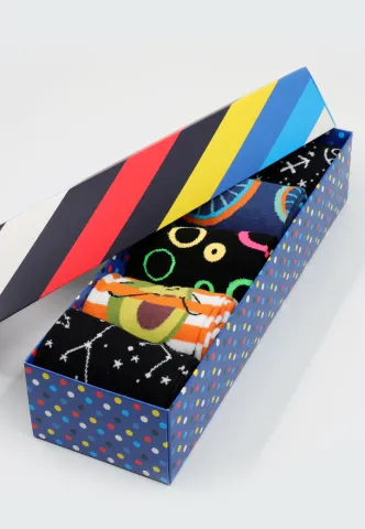 Set 5 Perechi Șosete Unisex Serena – Multicolore, cu Imprimeuri Vesele, în Cutie Cadou