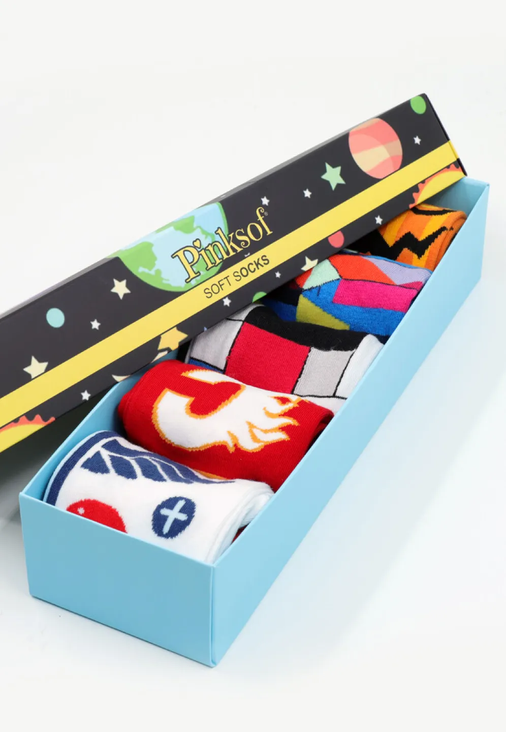Set 5 Perechi Șosete Unisex Serena – Multicolore, cu Imprimeuri Vesele, în Cutie Cadou - 1
