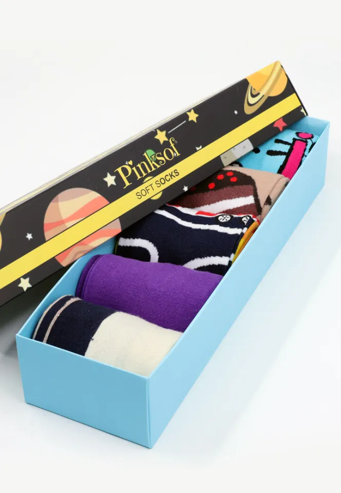 Set 5 Perechi Șosete Unisex Serena – Multicolore, cu Imprimeuri Vesele, în Cutie Cadou