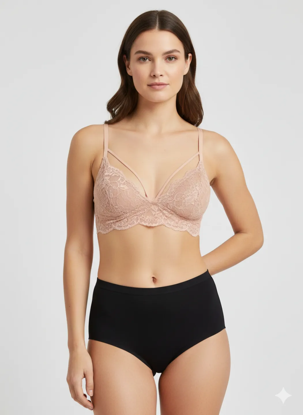 Sutien damă Serena- cu burete, fără push-up, culoare roz pudrat - 1