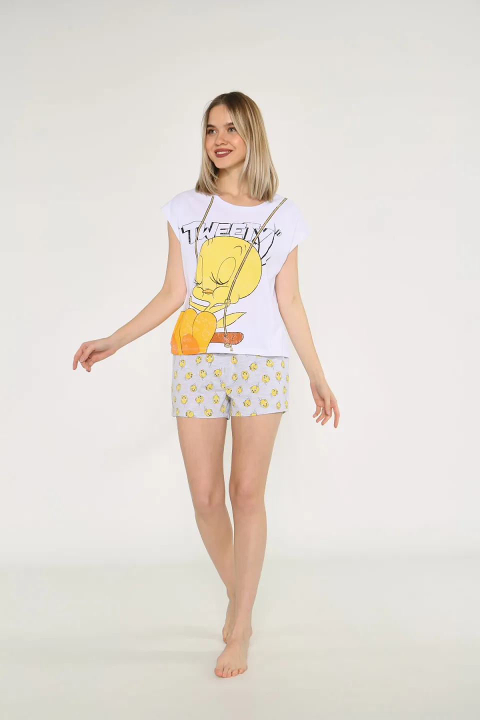 Pijama damă Looney Tunes cu imprimeu Tweety - 1