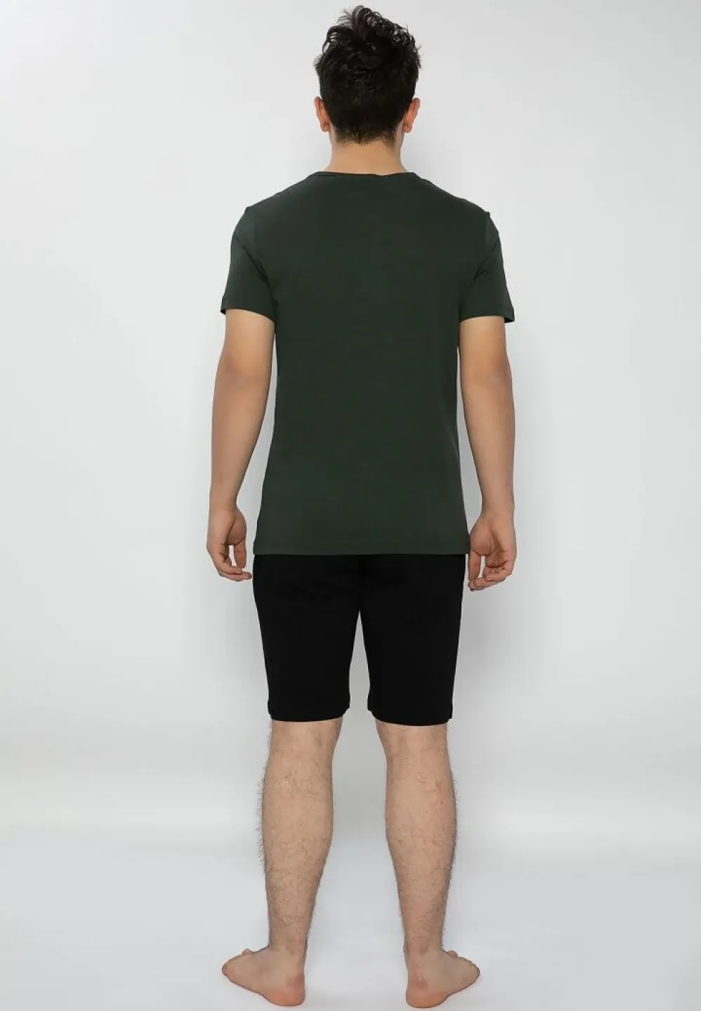 Pijama bărbați kaki-negru – bumbac &amp; modal - 2