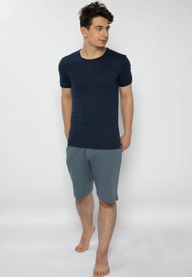 Pijama bărbați bleumarin-albastru – bumbac &amp; modal