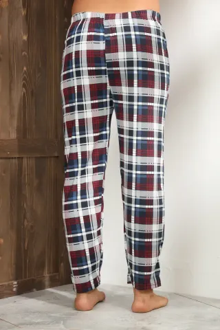 Pantaloni pijama bărbați multicolor cu model în carouri – croială lejeră-big size hover