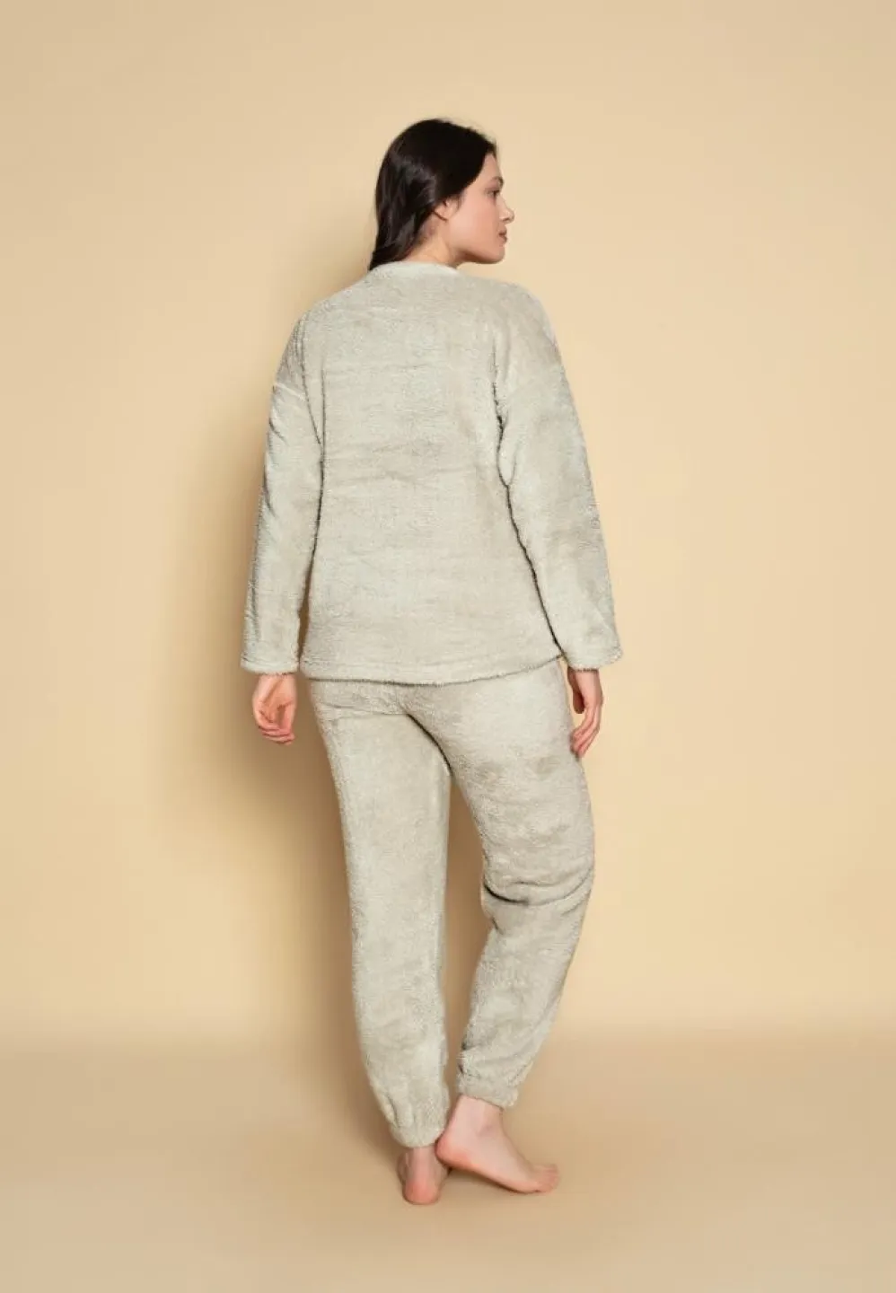 Pijama damă „Cocolino” albă cu imprimeu „LITTLE BEAR” – 100% poliester - 2