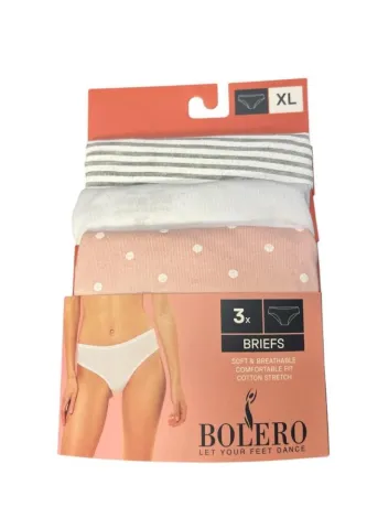 Chiloți clasici damă – set 3 bucăți, culori asortate