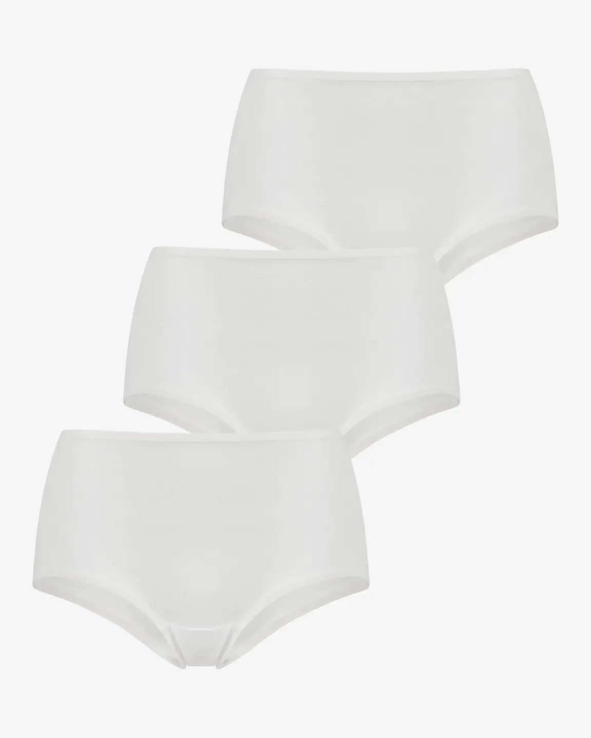 Chiloți damă cu talie înaltă – set 3 bucăți, culoare alb - 1