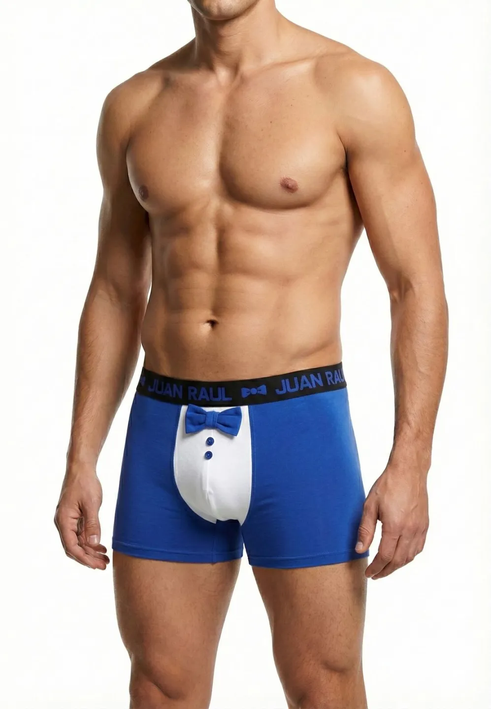 Boxeri bărbați albaștri cu papion - 1