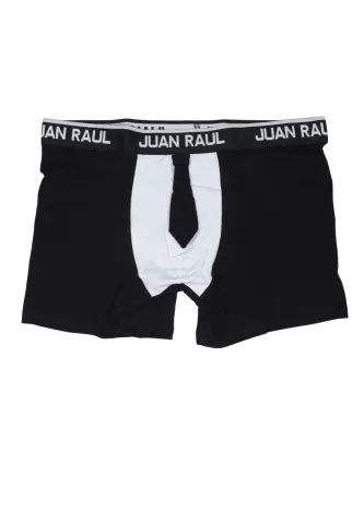 Boxeri bărbați negri cu model cravată – 95% bumbac, 5% elastan