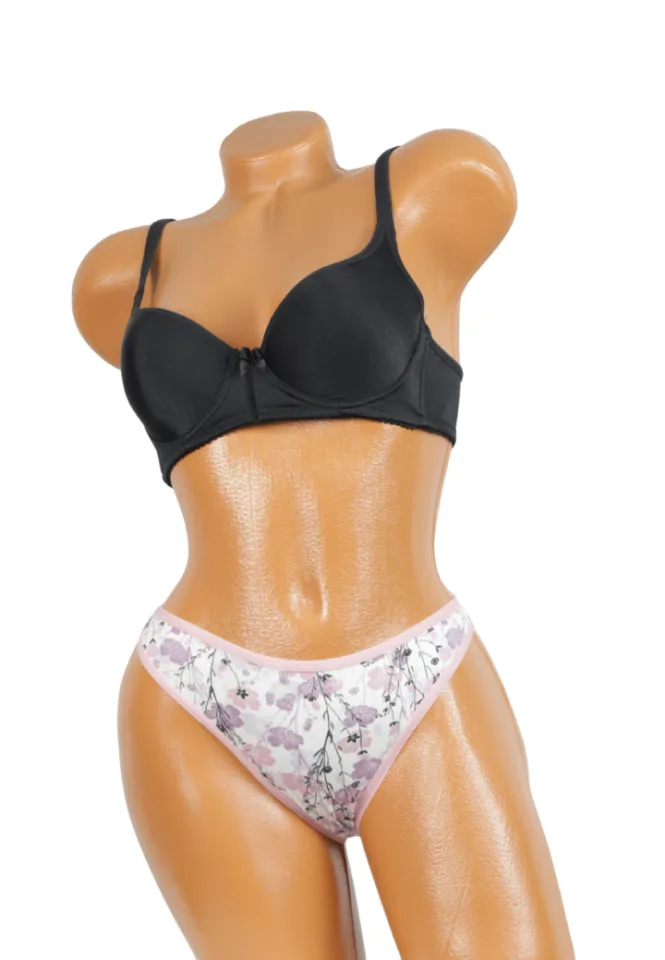 Chiloți damă tip brazilian roz cu imprimeu floral