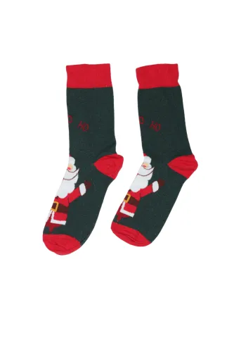 Set 3 perechi șosete bărbați Crăciun – verde și roșu cu Moș Crăciun
