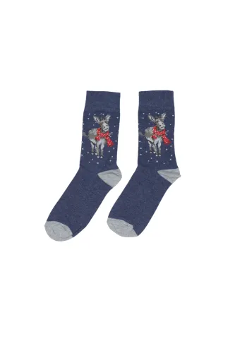 Set 3 perechi șosete bărbați Crăciun – bleumarin cu reni