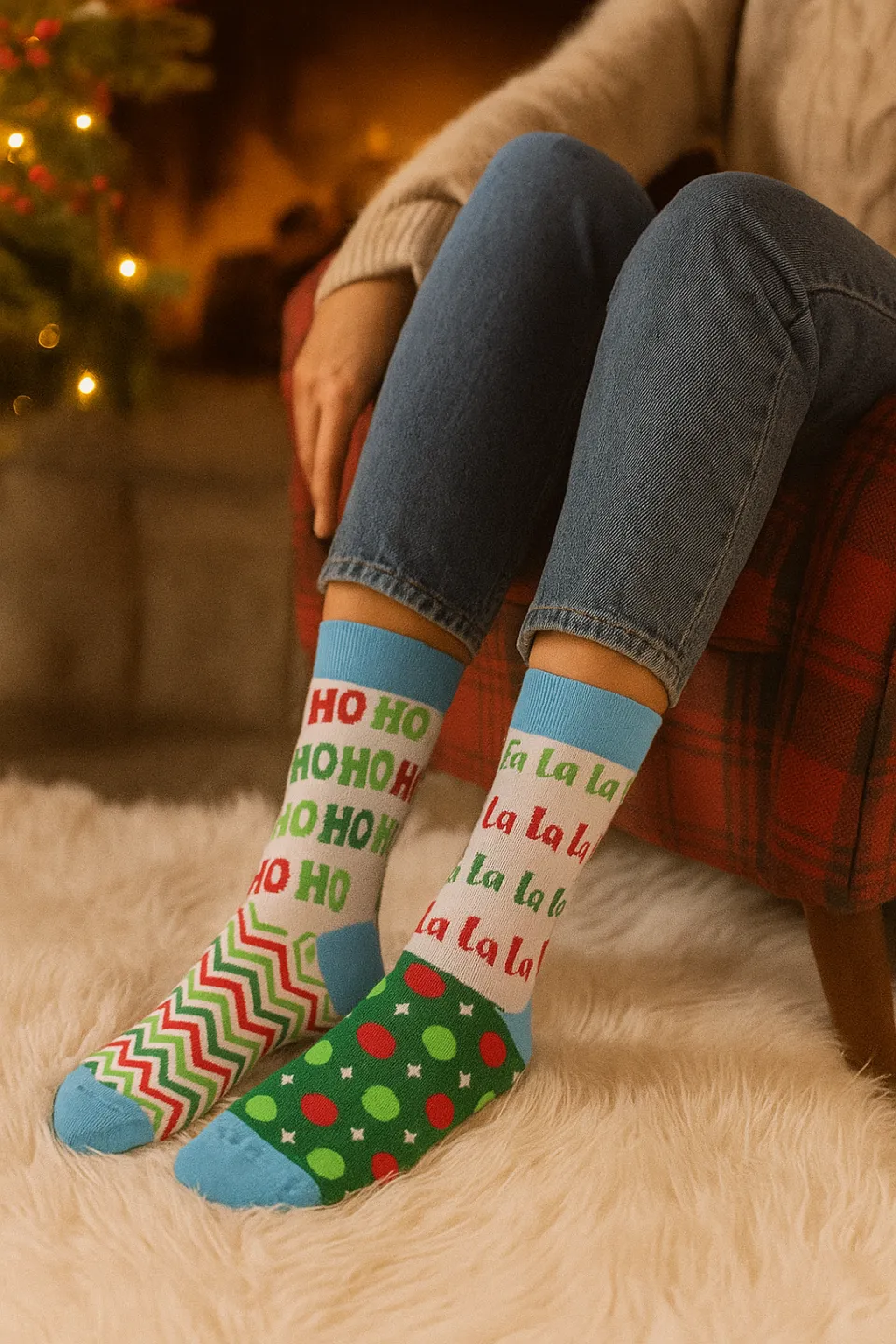 Șosete lungi unisex Crăciun – multicolor - 1