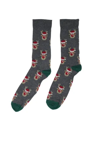 ȘOSETE LUNGI DE CRĂCIUN PENTRU BĂRBAȚI CU IMPRIMEU RENI