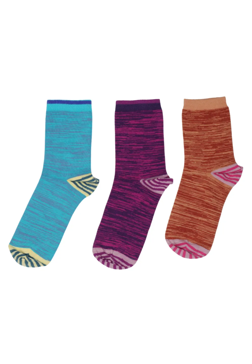 Set 3 perechi șosete damă lungi – „White Stuff”, mov, maro și turcoaz - 1