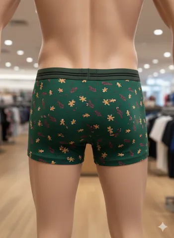 Set 2 Boxeri Bărbați – Imprimeu Crăciun, Roșu & Verde hover