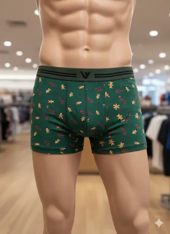 Set 2 Boxeri Bărbați – Imprimeu Crăciun, Roșu & Verde