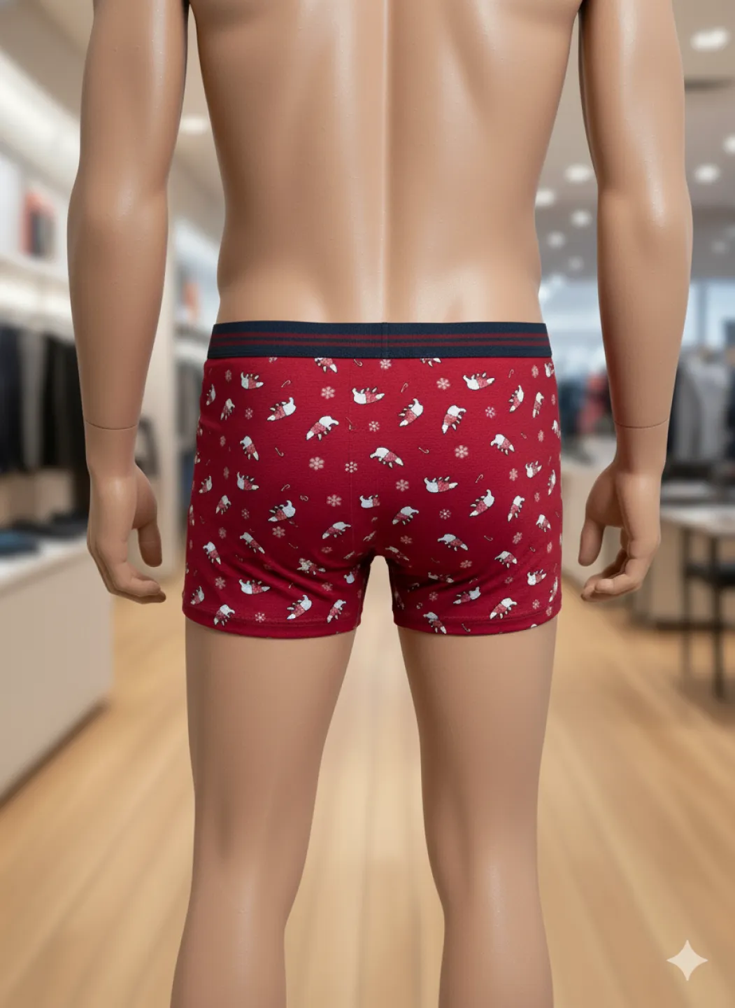 Set 2 Boxeri Bărbați – Imprimeu Crăciun, Verde & Roșu cu Ursi polari - 2