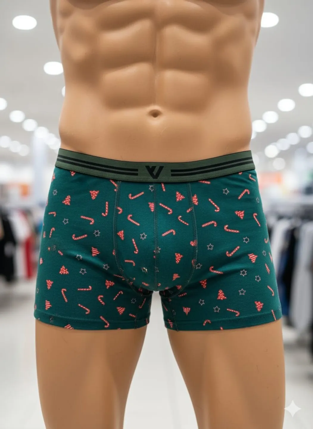 Set 2 Boxeri Bărbați – Imprimeu Crăciun, Verde & Roșu cu Ursi polari - 4