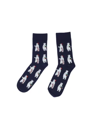 Șosete Bărbați Bleumarin cu Urși Polari
