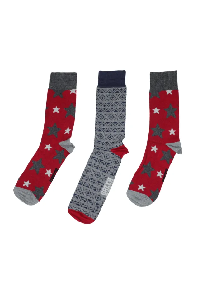 Set 3 Șosete Bio – 100% Bumbac cu Imprimeu Steluțe