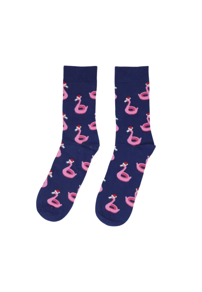 Șosete Bărbați Bleumarin cu Flamingo