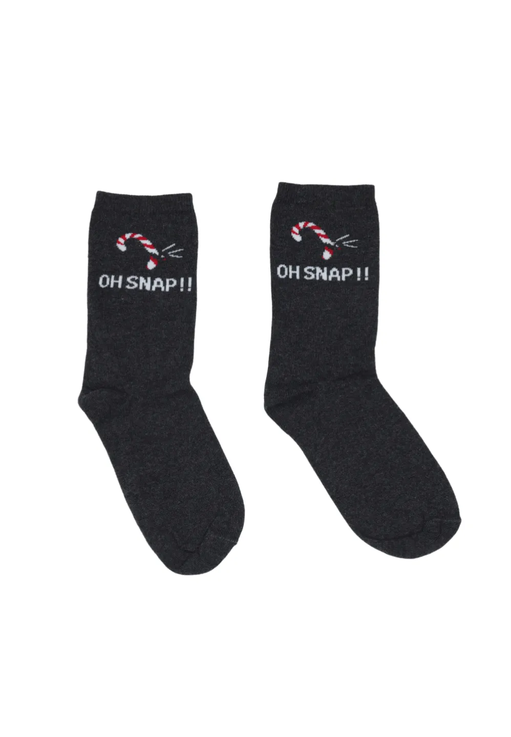 Șosete Unisex Gri Închis cu Acadea „Oh Snap” - 1