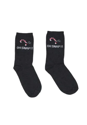 Șosete dama Gri Închis cu Acadea „Oh Snap”