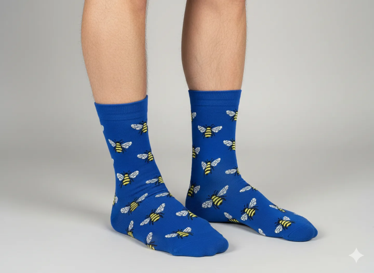 Șosete Bărbați Albastre cu Albine - 1
