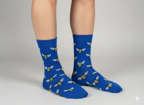 Șosete Bărbați Albastre cu Albine