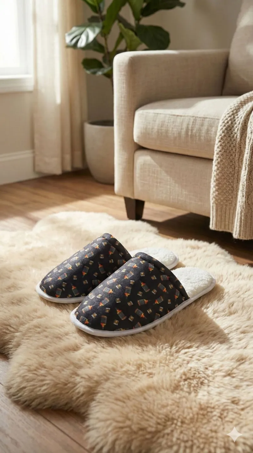 Papuci de casă pentru bărbați, model Whiskey – călduroși și comozi - 1