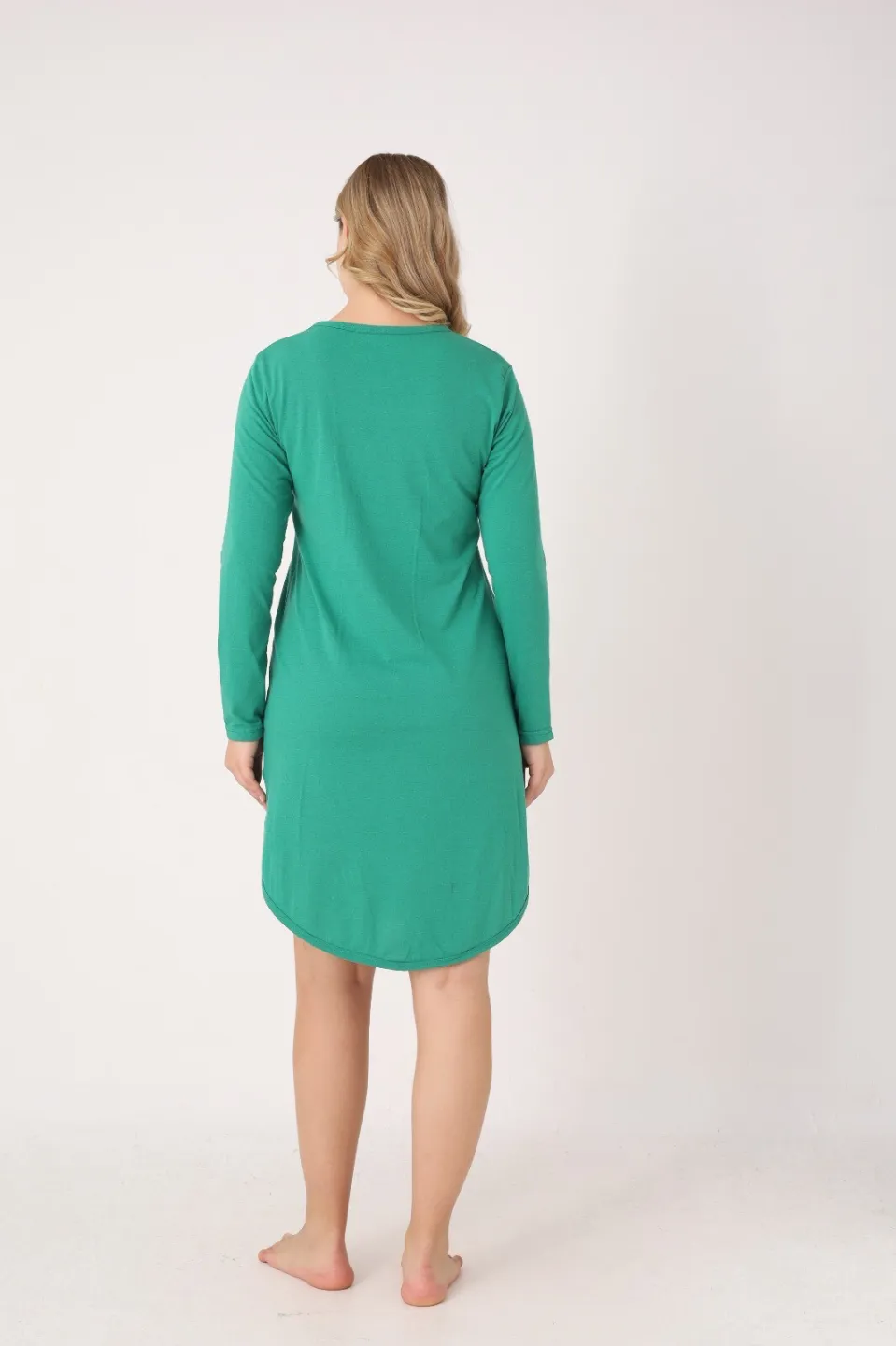 Rochie damă Crăciun verde cu căciulă „Ho Ho Ho”, mânecă lungă - 5