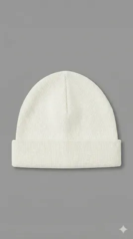 Căciuliță albă pentru copii, raiată și dublată