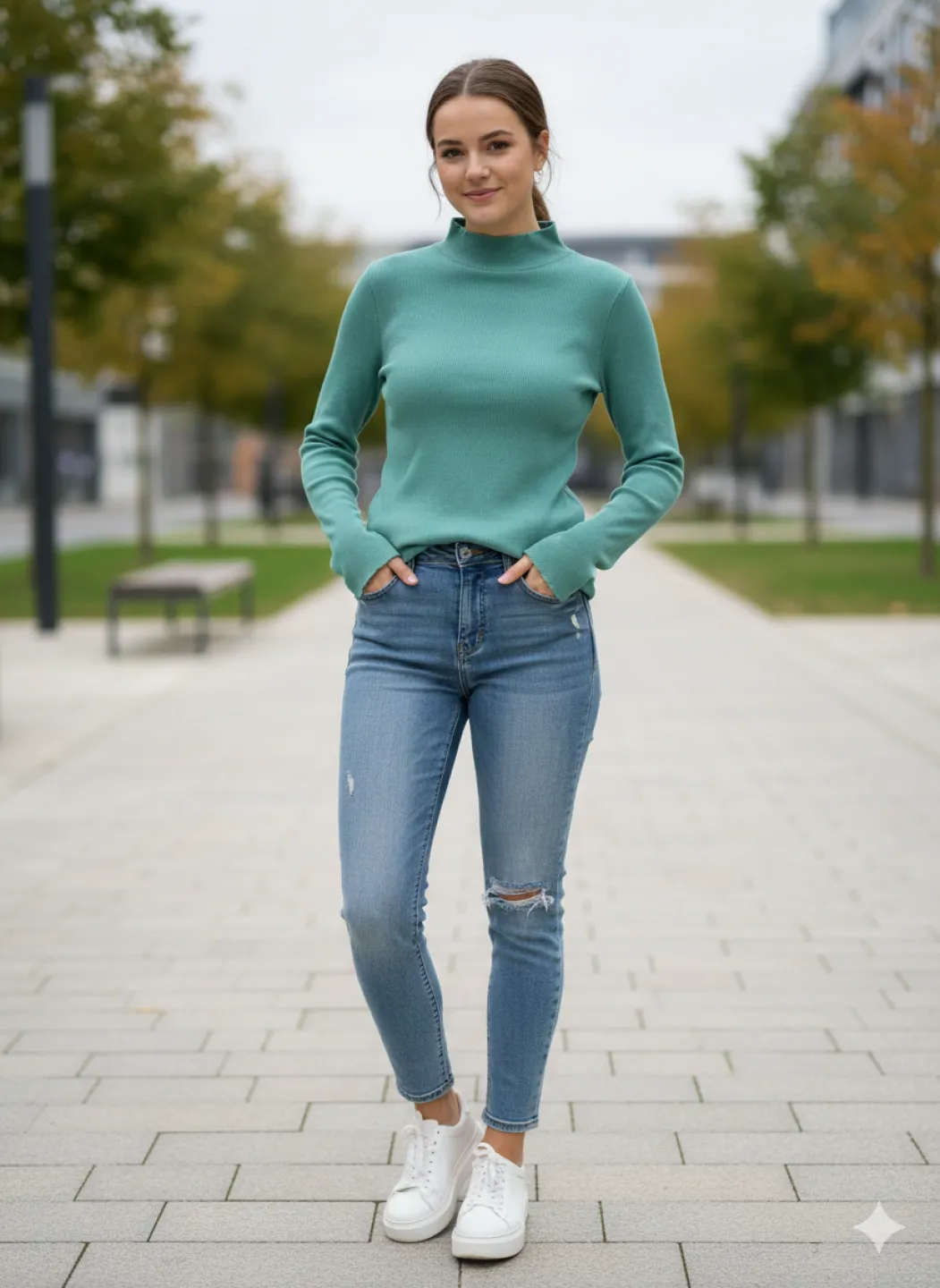 Maletă damă verde deschis, model raiat - 1