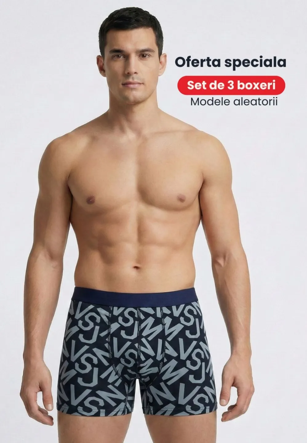Set 3 boxeri bărbați premium – modele aleatorii, simpli și colorați, cu imprimeuri - 3