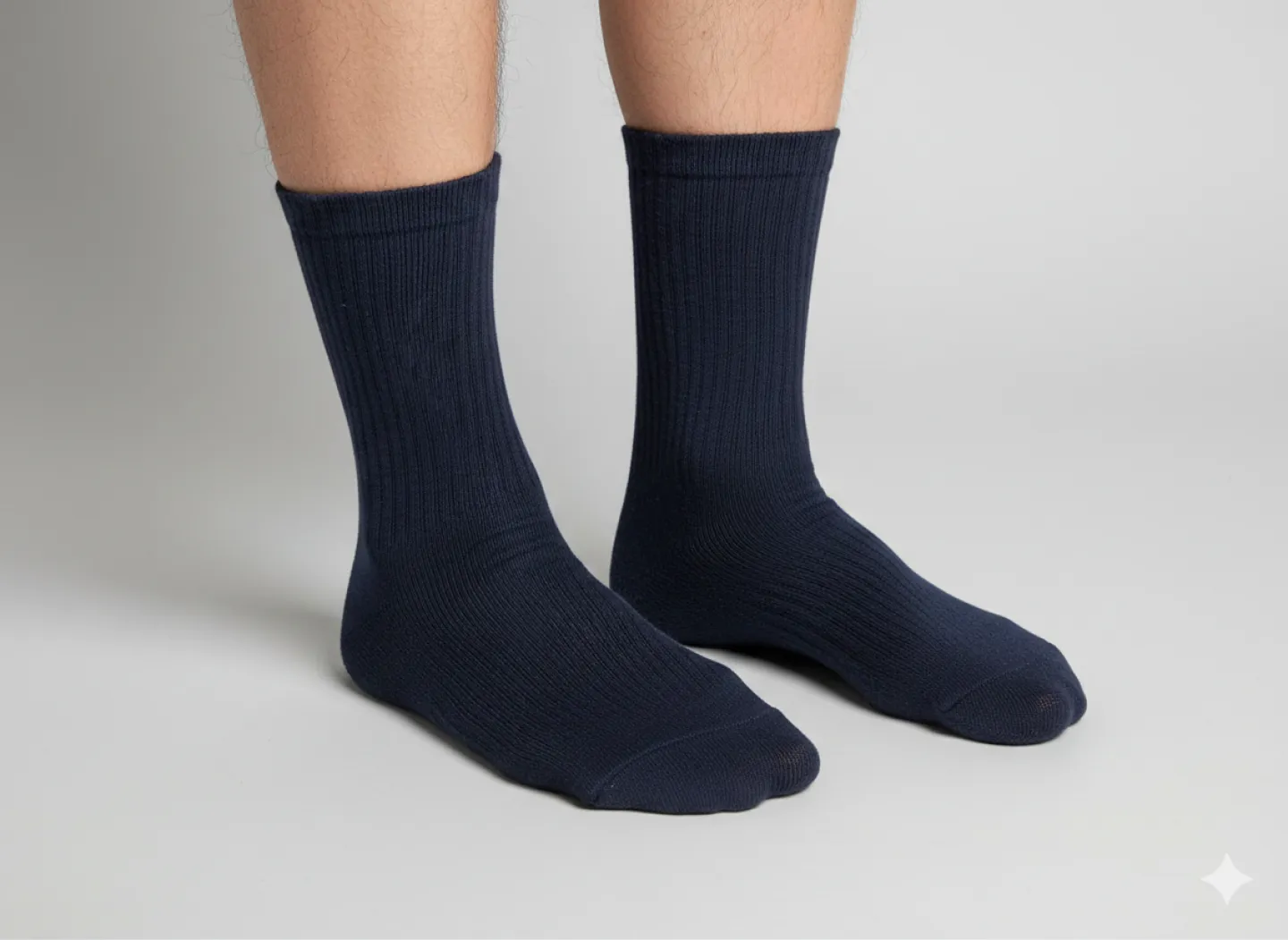 Șosete bărbați lungi bleumarin simple - 1