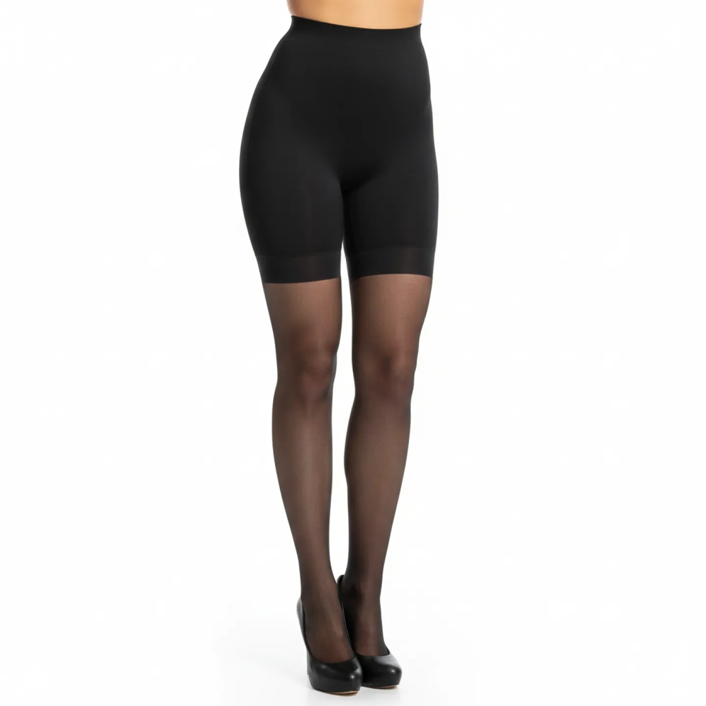 Dres damă Penti Body Form negru, aspect mat, cu corset 140 DEN - 1