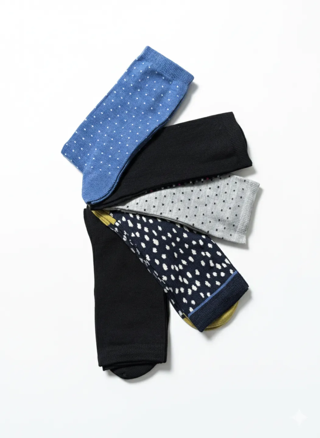 Set 5 șosete damă lungi, fără cusături, diverse modele și culori - 1