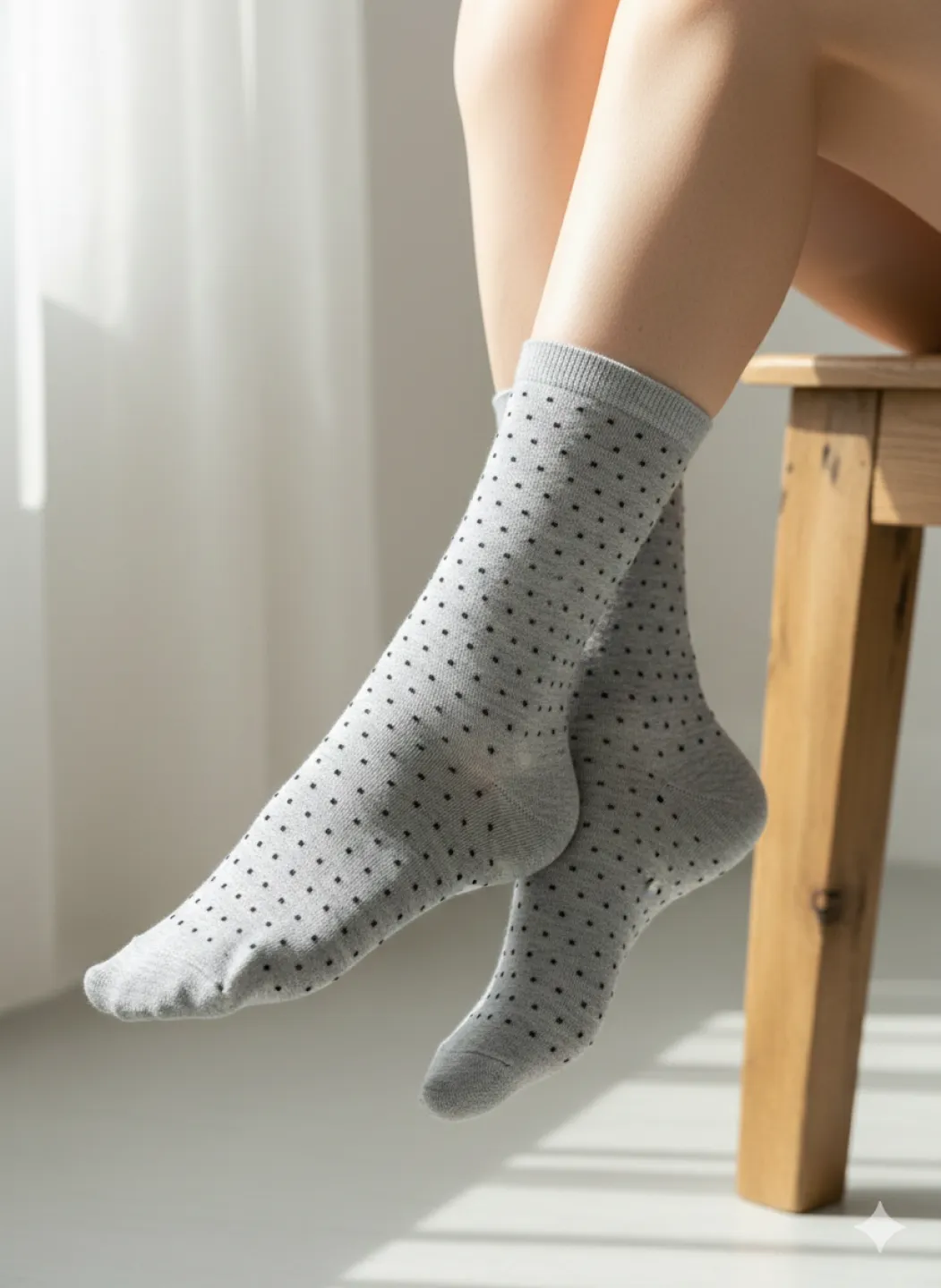 Set 5 șosete damă lungi, fără cusături, diverse modele și culori - 5