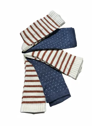 Set 5 șosete damă lungi, fără cusături, diverse modele și culori 03