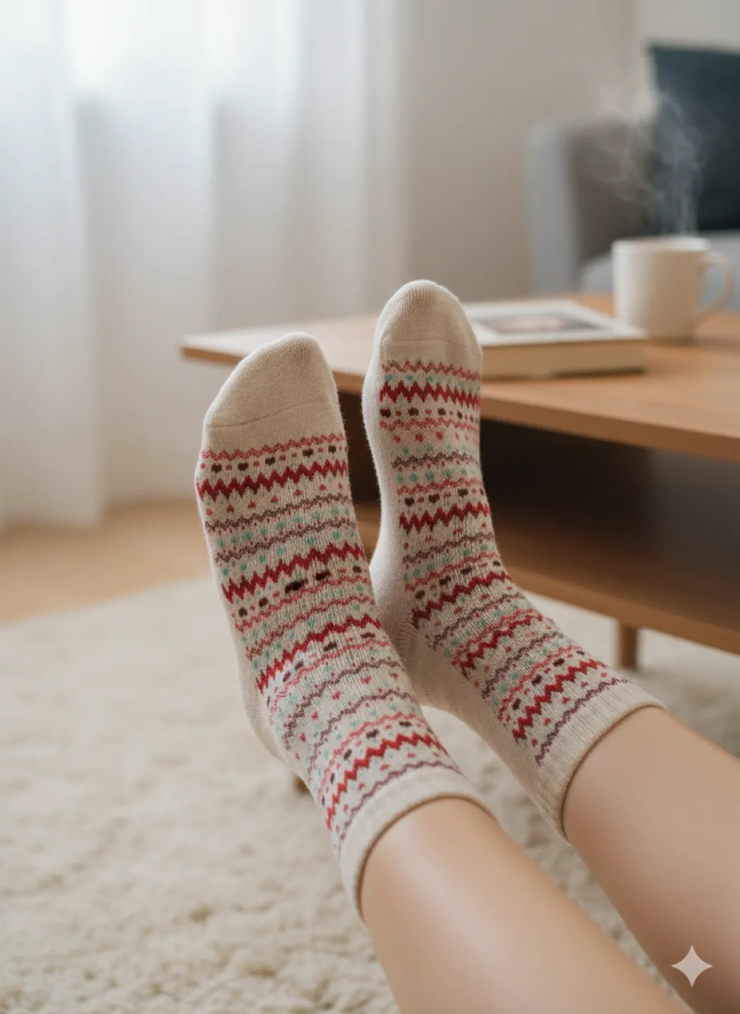 Set 5 șosete damă lungi, fără cusături, diverse modele și culori - 2