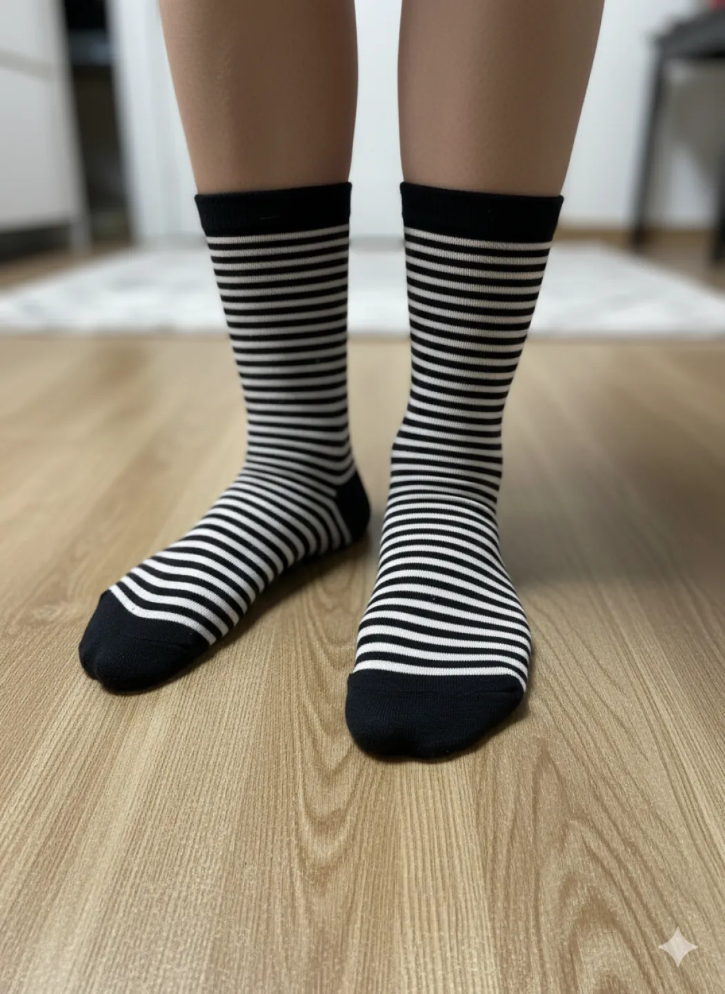 Set 5 șosete damă lungi, fără cusături, diverse modele și culori - 6