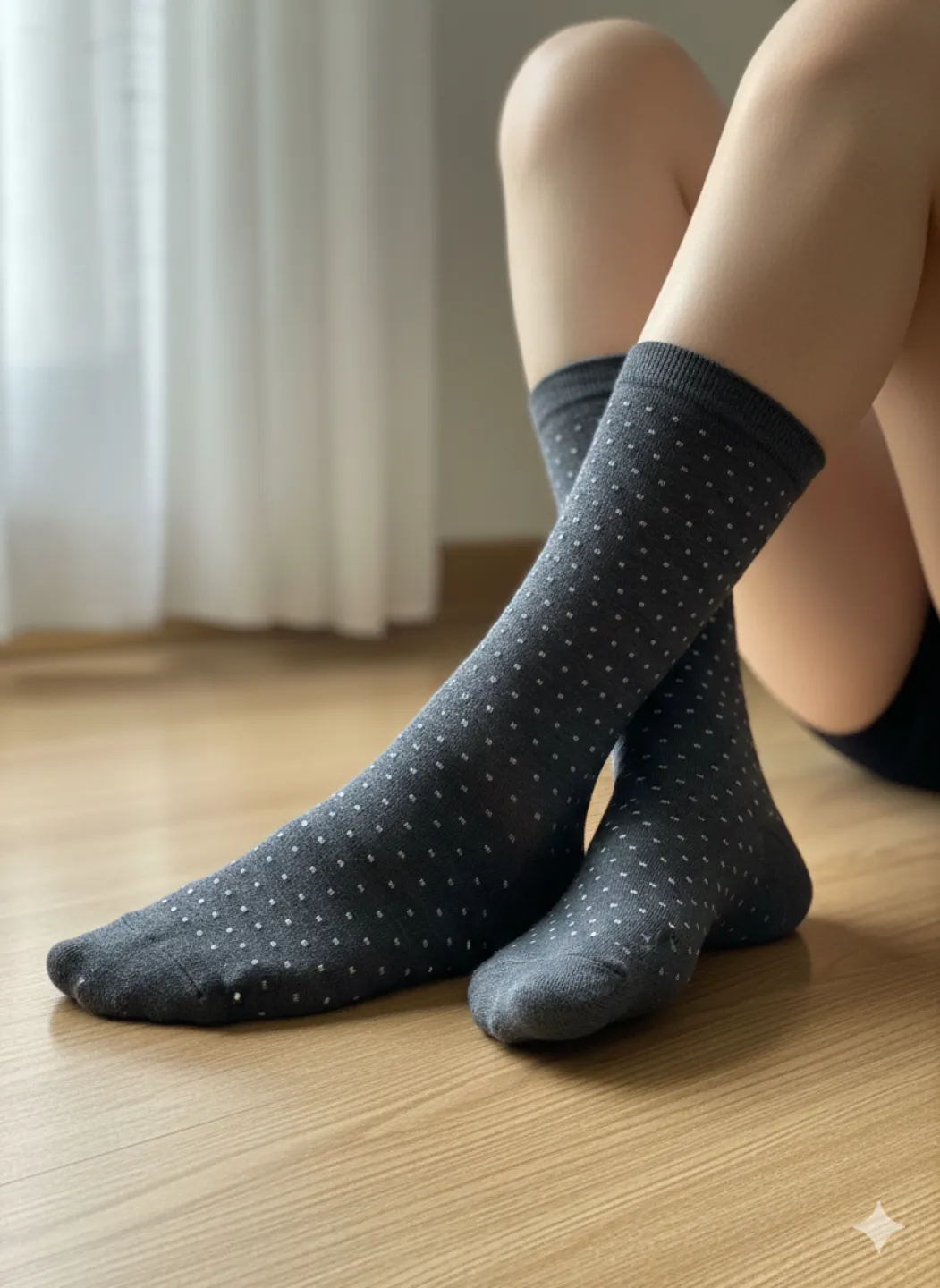 Set 5 șosete damă lungi, fără cusături, diverse modele și culori - 5