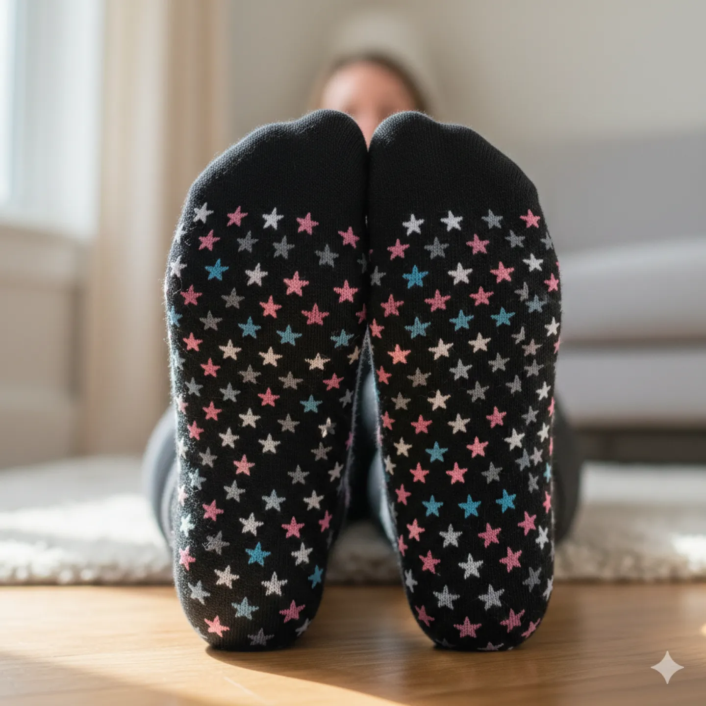 Set 5 șosete damă lungi, fără cusături, diverse modele și culori - 2