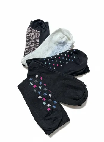 Set 5 șosete damă lungi, fără cusături, diverse modele și culori 012