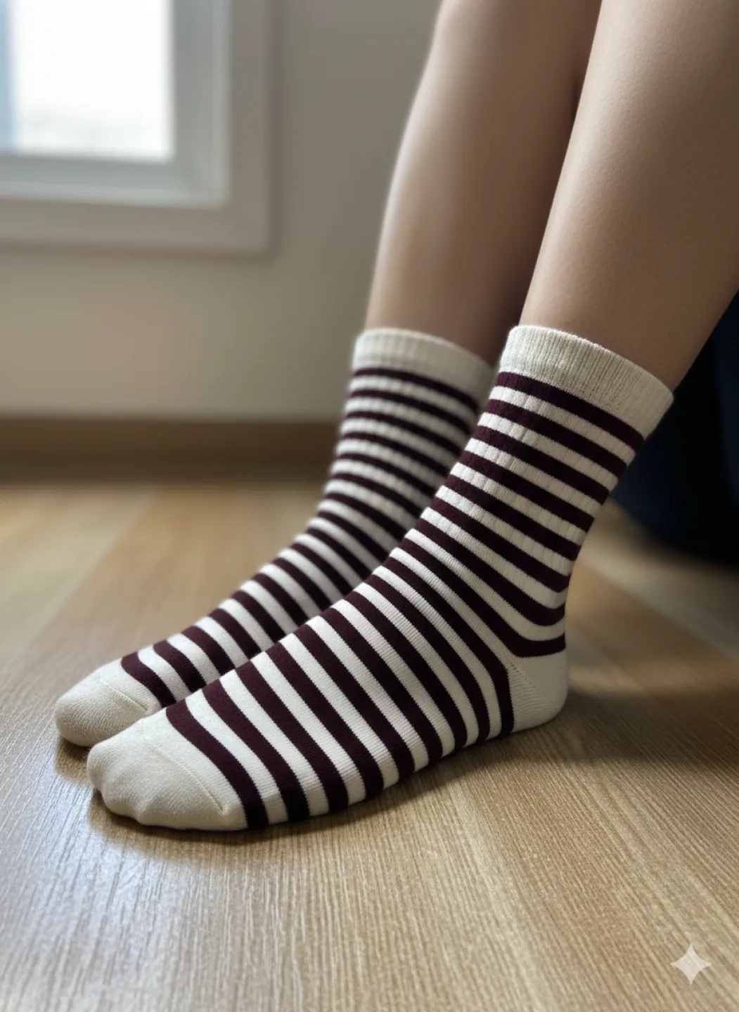 Set 5 șosete damă lungi, fără cusături, diverse modele și culori - 2